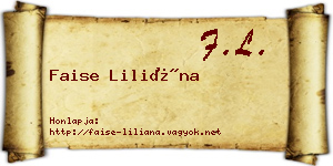 Faise Liliána névjegykártya